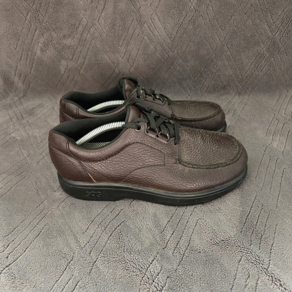 SAS Bout Time Mens Sz 7W Burgundy Orthopedic Walking Shoes Sneakers.